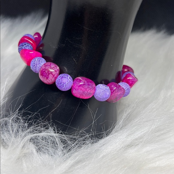 Dragon Vein Agate and Quartz Bracelet - Picture 4 of 4
